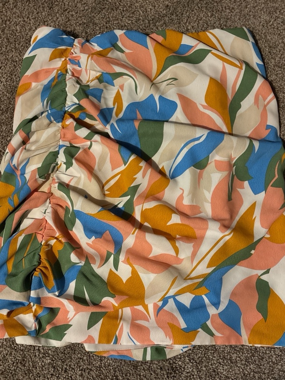 Hello Molly Abstract Leaf Print Duvet Cover - Blue, Green, Peach, Mustard, Cream